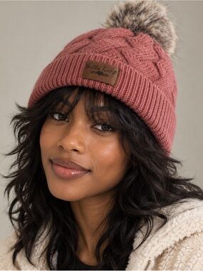 Brits Knits Ladies or Girls Pink Pom Pom Beanie S/M